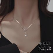 ネックレス ペンダント レディース 女性 アクセサリー ファッション雑貨 小物 アズキチェーン ラインストーン 北斗七星 星座 スター シンプル かわいい キュート エレガント ガーリー フェミニン プレゼント ギフト