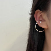 イヤーカフ イヤークリップ イヤカフ 両耳用 2個セット 左右セット レディース 女性 アクセサリー ノンホール ダブルライン フープ 大ぶり シンプル おしゃれ 大人可愛い きれいめ 上品 プレゼント ギフト