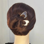 かんざし ヘアコーム U字コーム 簪 ヘアピン ヘアスティック レディース 女性 ヘアアクセサリー 髪留め 髪飾り ヘアアレンジ マーブル調 おしゃれ かわいい 上品 普段使い お出かけ デート デイリー 女性用 婦人用 ファッション小物