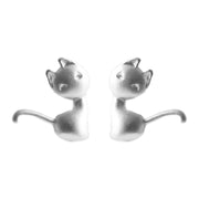 スタッドピアス レディース 女性 アクセサリー ファッション雑貨 小物 ネコ 猫 キャット シルバーカラー シンプル かわいい キュート 小さめ 控えめ ガーリー カジュアル ポップ プレゼント ギフト