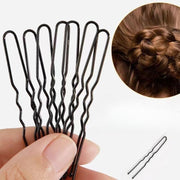 Uピン 50本セット ヘアピン レディース ヘアアクセサリー 玉付き まとめ髪 髪留め お団子 固定ピン ヘアセット ヘアアレンジ シンプル 和装