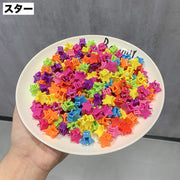 ミニバンスクリップ ヘアクリップ 子供用 50個セット キッズ ヘアアクセサリー 女の子 髪留め 髪飾り まとめ髪 ヘアアレンジ ハート 星 花 フラワー うさぎ おしゃれ かわいい カラフル キュート ガーリー 女子 女児 子ども こども