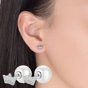 ピアス スタッドピアス バックキャッチ レディース アクセサリー プレゼント 誕生日 シンプル 上品 小さめ ラインストーン フェイクパール 華奢 小ぶり ビジュー クラウン 王冠 ティアラ 宝石風 天然石風 シルバーカラー 普段使い お出かけ お呼ばれ かわいい 可愛い おしゃれ きれいめ 女性 彼女 妻 嫁 大人女子 婦人 ガールズ ギフト 贈り物 記念日 母の日