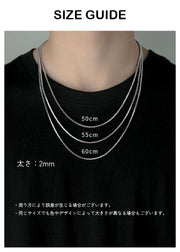 ネックレス メンズ アクセサリー スクエア シルバーカラー チタン ストリート風  ヒップホップ風 シンプル