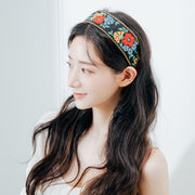 カチューシャ レディース ヘアアクセサリー 髪飾り 髪留め 幅広 花柄刺繍 チロリアンテープ チロル ヘアアレンジ 洗顔 可愛い