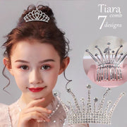 ティアラ コーム 子供用 ヘアアクセサリー 王冠モチーフ かんざし ラインストーン 髪飾り キッズ ジュニア 誕生日 ハロウィン コスプレ パーティ イベント ヘアアレンジ ラインストーン キラキラ プリンセス お姫様