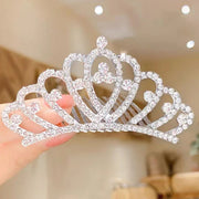 ティアラ コーム 子供用 ヘアアクセサリー 王冠モチーフ かんざし ラインストーン 髪飾り キッズ ジュニア 誕生日 ハロウィン コスプレ パーティ イベント ヘアアレンジ ラインストーン キラキラ プリンセス お姫様