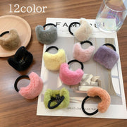 ヘアゴム 髪ゴム レディース 女性用 ヘアアクセサリー まとめ髪 ヘアアレンジ フェイクファー ふわふわ カーブ スクエア 無地 ピンク ブラック グレー かわいい おしゃれ 普段使い ファッション小物