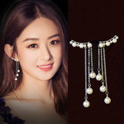 スタッドピアス アクセサリー レディース 女性用 フェイクパール ロングチェーン 揺れる 垂れる おしゃれ かわいい 上品 フェミニン お出かけ きれいめ ギフト プレゼント 婦人用