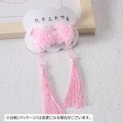 ヘアクリップ 2個セット キッズ 子供用 女の子 ヘアアクセサリー タッセル フラワー 花 髪飾り 髪留め ヘアアレンジ 和風 和装 着物 浴衣 七五三 子ども用