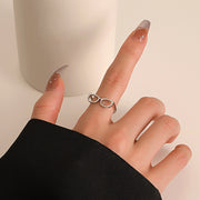 指輪 オープンリング レディース 女性用 アクセサリー ファッションリング メガネ型 眼鏡 ユニーク おもしろ 可愛い おしゃれ プレゼント 贈り物 ギフト 誕生日 記念日