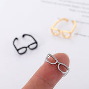 指輪 オープンリング レディース 女性用 アクセサリー ファッションリング メガネ型 眼鏡 ユニーク おもしろ 可愛い おしゃれ プレゼント 贈り物 ギフト 誕生日 記念日