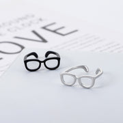 指輪 オープンリング レディース 女性用 アクセサリー ファッションリング メガネ型 眼鏡 ユニーク おもしろ 可愛い おしゃれ プレゼント 贈り物 ギフト 誕生日 記念日
