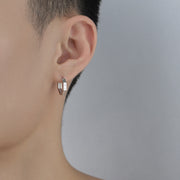 ピアス メンズ フープピアス アクセサリー 男性用 リングタイプ シルバーカラー ローマ数字 カッティング リング おしゃれ かっこいい ギフト プレゼント レディース 女性 クール カジュアル 八角形 オクタゴン