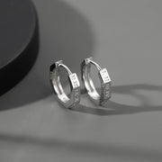 ピアス メンズ フープピアス アクセサリー 男性用 リングタイプ シルバーカラー ローマ数字 カッティング リング おしゃれ かっこいい ギフト プレゼント レディース 女性 クール カジュアル 八角形 オクタゴン