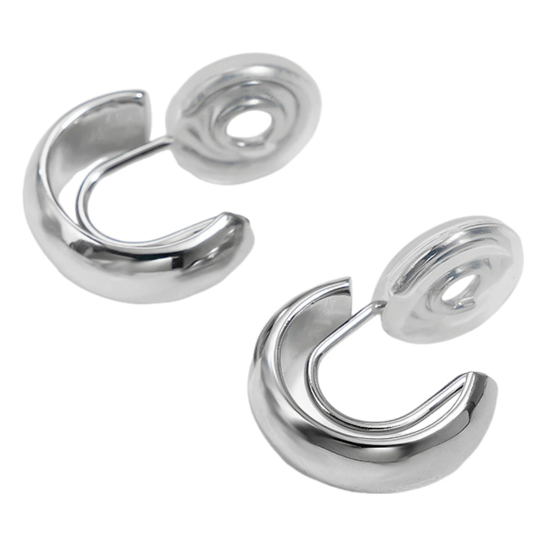 フープイヤリング ノンホールピアス スタッドピアス 両耳用 レディース 女性 アクセサリー イヤーカフ イヤークリップ 耳飾り おしゃれ シンプル カジュアル プレゼント ギフト