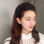カチューシャ ヘアアクセサリー レディース 幅広 ワイド ヘアアレンジ キラキラ パール調 ビーズ 髪留め 髪飾り ヘアアクセント ブラック ホワイト グレー