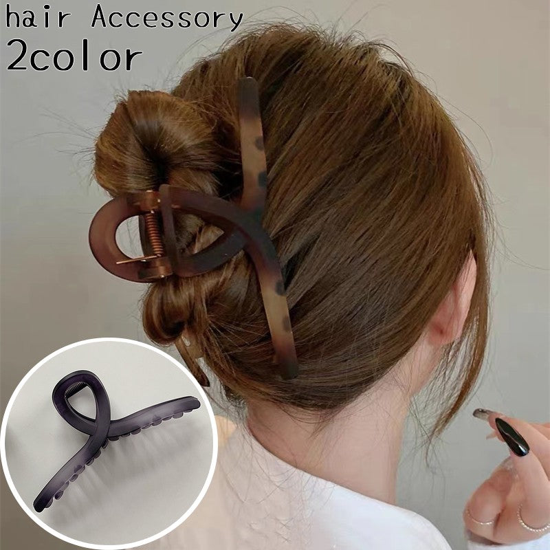バンスクリップ ヘアクリップ レディース ヘアアクセサリー べっ甲柄 クロス 商品画像
