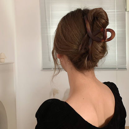 バンスクリップ ヘアクリップ レディース ヘアアクセサリー べっ甲柄 クロス 商品画像2