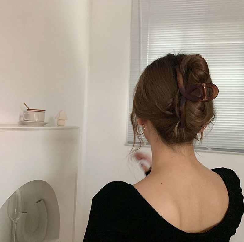 バンスクリップ ヘアクリップ レディース ヘアアクセサリー べっ甲柄 クロス 商品画像5
