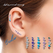 スタッドピアス アクセサリー レディース 女性 婦人用 ラインストーン シルバーカラー キラキラ かわいい キュート おしゃれ シンプル 贈り物 プレゼント オフィス デイリー 大人可愛い