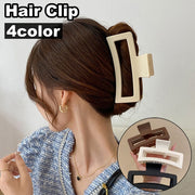 バンスクリップ ヘアクリップ レディース 女性 ヘアアクセサリー まとめ髪 髪留め ヘアアレンジ スクエア 四角 大きめ 単色 無地 シンプル ファッション小物