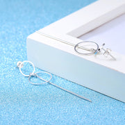 ピアス スタッドピアス 耳飾り 両耳用 レディース 女性 アクセサリー ロングピアス チェーン サークル 輪っか 円 リング 揺れる ウェーブ ファッション小物 バックキャッチ おしゃれ シンプル かわいい きらきら 上品 ゆらゆら お出かけ パーティ 結婚式 フォーマルシーン ギフト プレゼント 銀色