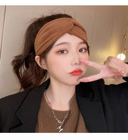 ヘアバンド ヘッドバンド ヘアターバン ターバン レディース 女性 婦人 髪留め ヘアアクセサリー クロスタイプ 黒 グレー カーキ色 オフホワイト 単色 無地 シンプル カラバリ豊富