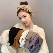 ヘアバンド ヘッドバンド ヘアターバン ターバン レディース 女性 婦人 髪留め ヘアアクセサリー クロスタイプ 黒 グレー カーキ色 オフホワイト 単色 無地 シンプル カラバリ豊富