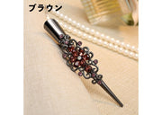 ヘアクリップ くちばしクリップ レディース 女性 ヘアアクセサリー 髪留め 髪飾り フラワー お花 ラインストーン レトロ ヴィンテージ風 まとめ髪 ヘアアレンジ おしゃれ かわいい ファッション小物