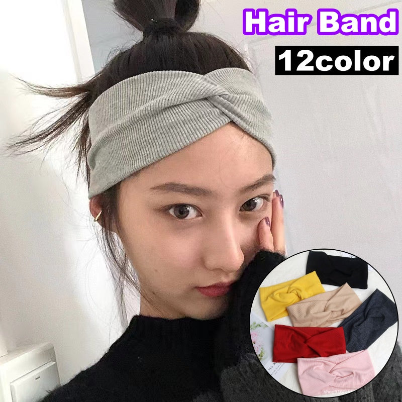 ヘアバンド 幅広 ヘッドバンド ヘアターバン レディース 女性 ヘアアクセサリー 伸縮性 クロス リブ 無地 シンプル まとめ髪 ヘアアレンジ 大人カジュアル 可愛い お洒落 ファッション小物 婦人