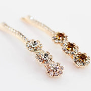 ヘアピン ヘアアクセサリー  同色2本セット レディース ゴールドカラー ラインストーン ビジュー キラキラ キッズ ガールズ お花 フラワーチーフ 前髪 髪飾り かわいい 大人可愛い おしゃれ ネイビー 紺 シャンパンカラー イエロー 黄 ホワイト 白 お出かけ 上品 髪留め エレガント
