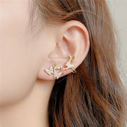 ピアス スタッドピアス アシンメトリー クリップ付き レディース 女性 アクセサリー 蝶 バタフライ ラインストーン キラキラ 華やか お洒落 可愛い お出かけ 普段使い デイリー 耳飾り ファッション小物 婦人用 プレゼント ギフト