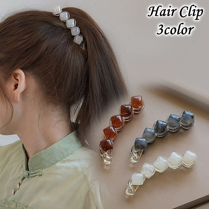 ヘアクリップ バナナクリップ レディース 女性用 ヘアアクセサリー 髪飾り 髪留め スクエア ストーン風 可愛い おしゃれ シンプル ヘアアレンジ まとめ髪 ポニーテール 普段使い 通勤 オフィス おでかけ