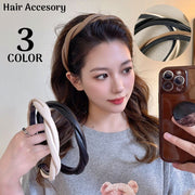 カチューシャ レディース ヘアアクセサリー 髪飾り 髪留め PUレザー 滑り止め ツイスト クロス ヘアアレンジ まとめ髪 洗顔