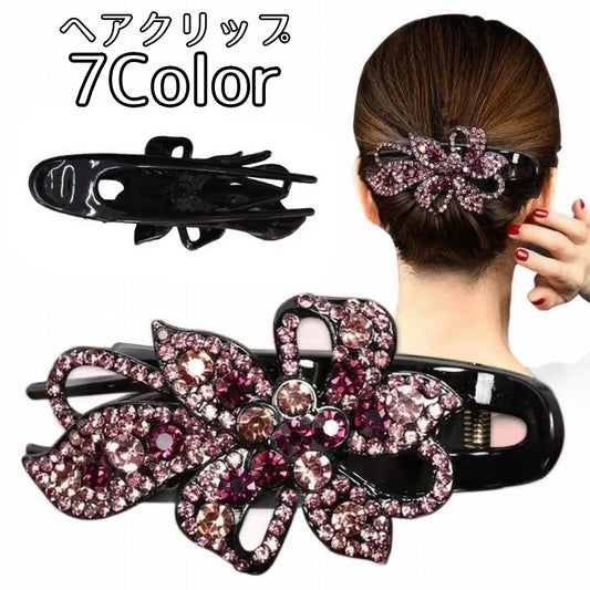 ヘアクリップ サイドバンスクリップ レディース ヘアアクセサリー ラインストーン キラキラ 商品画像