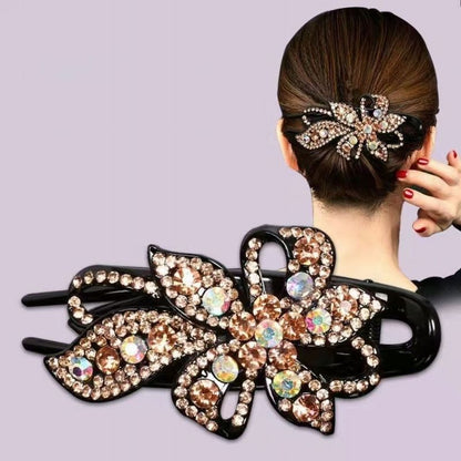 ヘアクリップ サイドバンスクリップ レディース ヘアアクセサリー ラインストーン キラキラ 商品画像2