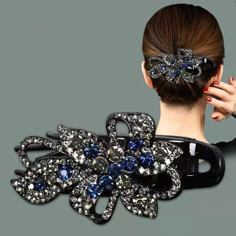 ヘアクリップ サイドバンスクリップ レディース ヘアアクセサリー ラインストーン キラキラ 商品画像3