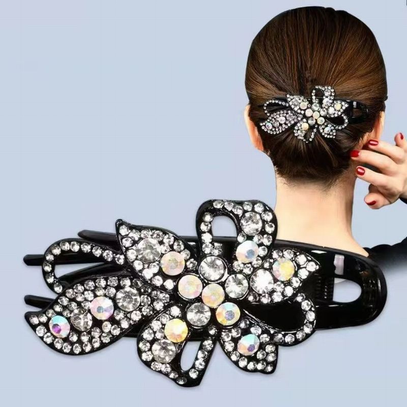 ヘアクリップ サイドバンスクリップ レディース ヘアアクセサリー ラインストーン キラキラ 商品画像4