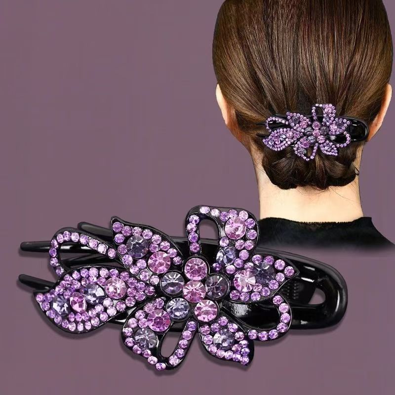 ヘアクリップ サイドバンスクリップ レディース ヘアアクセサリー ラインストーン キラキラ 商品画像5