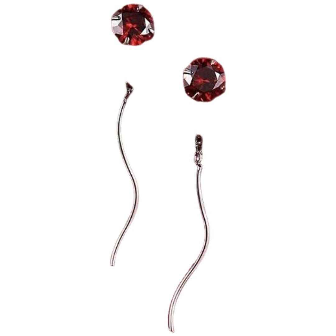 アメリカンピアス ラインストーン レディース アクセサリー 揺れる 小ぶり 一粒 おしゃれ 上品 プレゼント ギフト きれいめ シンプル シルバーカラー ホワイト レッド パープル ブラック 白 赤 紫 黒