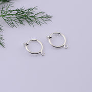 イヤリングパーツ フープ 片耳用 13mm 平皿 カン付き 輪っか アクセサリーパーツ ノンホールピアス ハンドメイド DIY