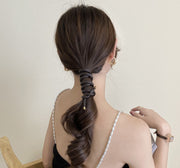 ワイヤーポニー ヘアワイヤー レディース 女性 ヘアアクセサリー 巻き付け フェイクレザー アレンジ おしゃれ シンプル