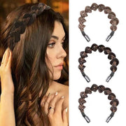 カチューシャ ヘアクリップ 三つ編み 編み込み レディース ヘアアクセサリー ヘアアレンジ つけ毛 ポイントウィッグ 部分かつら 黒髪 茶髪