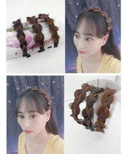 カチューシャ ヘアクリップ 三つ編み 編み込み レディース ヘアアクセサリー ヘアアレンジ つけ毛 ポイントウィッグ 部分かつら 黒髪 茶髪