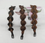 カチューシャ ヘアクリップ 三つ編み 編み込み レディース ヘアアクセサリー ヘアアレンジ つけ毛 ポイントウィッグ 部分かつら 黒髪 茶髪
