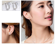 ピアス 両耳用 フープピアス アクセサリー レディース 女性 婦人 ループピアス U字型 ラインストーン 上品 おしゃれ かわいい ギフト プレゼント ファッション雑貨