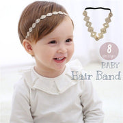 ヘアバンド ヘアアクセサリー ベビー 赤ちゃん 新生児 ヘッドバンド 髪飾り レース ライン フェイクパール キラキラ 細め かわいい おしゃれ 誕生日 記念日 写真撮影 フラワー リボン リーフ ラインストーン ゴールドカラー シルバーカラー