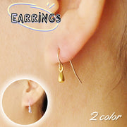 ピアス フックピアス 両耳用 レディース 女性 アクセサリー 耳飾り ドロップ型 しずく 雫 単色 シンプル かわいい 上品 キュート ガーリー 定番 華奢 おしゃれ プレゼント ギフト 記念日 フォーマル パーティ お出かけ 金色 銀色