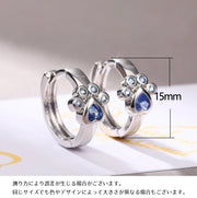 ピアス フープピアス レディース 女性 アクセサリー 耳飾り ラインストーン 肉球 かわいい シンプル おしゃれ キュート きらきら 小さめ 小ぶり 華奢 ハート プレゼント ギフト お出かけ 銀色 青